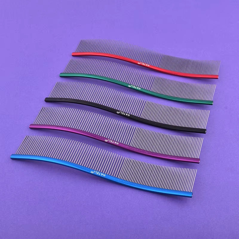 22Cm Pet S Type Comb Professional Stainless Steel Pet Grooming Comb Dense Sparse Teeth Dog Cat Cleaning Brush Hair Reemoval Comb