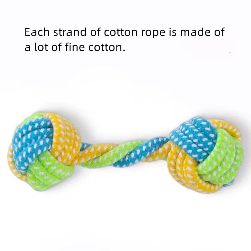 Durable Cotton Rope Dog Toy Ball for Teeth Cleaning Pet Supplies Small Pet Dogs Chew Toy Knot Ball Cat and Dog Teething Rope