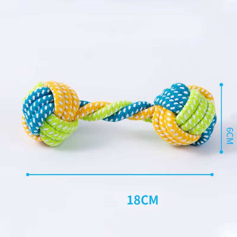 Durable Cotton Rope Dog Toy Ball for Teeth Cleaning Pet Supplies Small Pet Dogs Chew Toy Knot Ball Cat and Dog Teething Rope