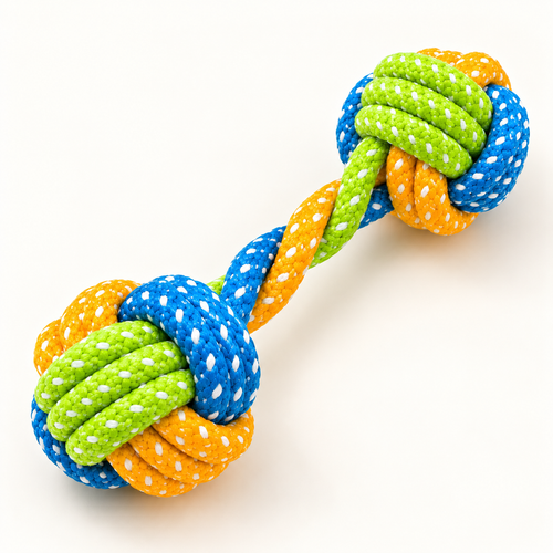 Colorful double-knot rope dog toy