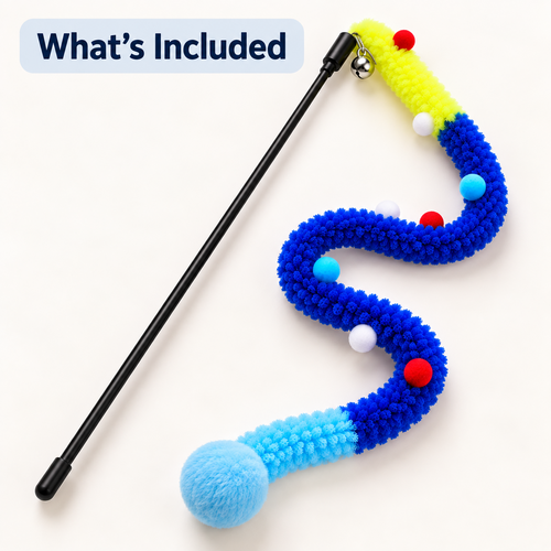 Feather cat teaser wand what's included