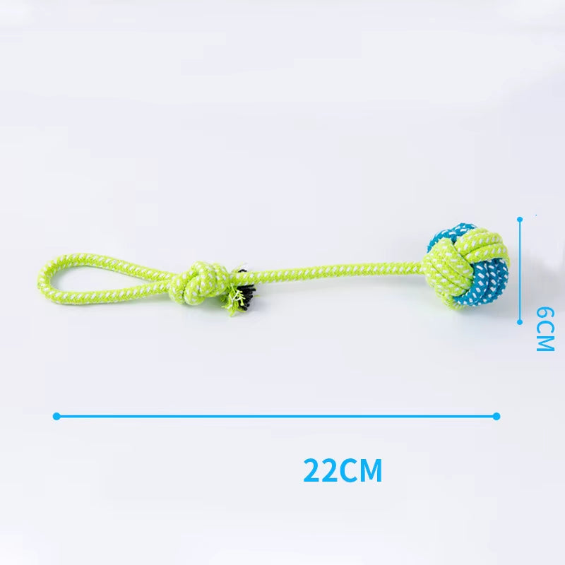 Durable Cotton Rope Dog Toy Ball for Teeth Cleaning Pet Supplies Small Pet Dogs Chew Toy Knot Ball Cat and Dog Teething Rope