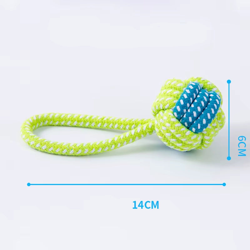 Durable Cotton Rope Dog Toy Ball for Teeth Cleaning Pet Supplies Small Pet Dogs Chew Toy Knot Ball Cat and Dog Teething Rope