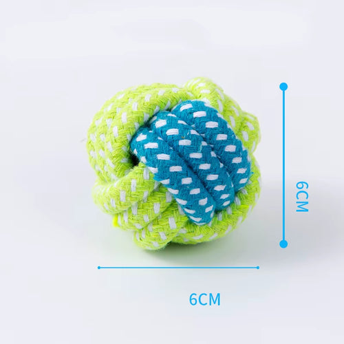 Durable Cotton Rope Dog Toy Ball for Teeth Cleaning Pet Supplies Small Pet Dogs Chew Toy Knot Ball Cat and Dog Teething Rope