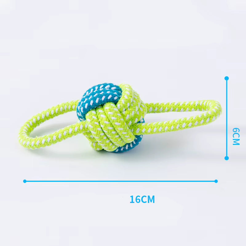 Durable Cotton Rope Dog Toy Ball for Teeth Cleaning Pet Supplies Small Pet Dogs Chew Toy Knot Ball Cat and Dog Teething Rope